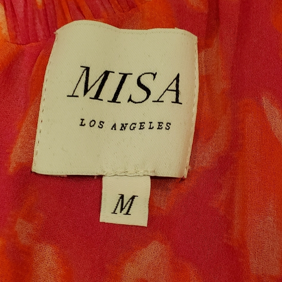 LA MISA Orange and Pink Ruffled One-Shoulder Dress, Size M - Picture 11 of 14